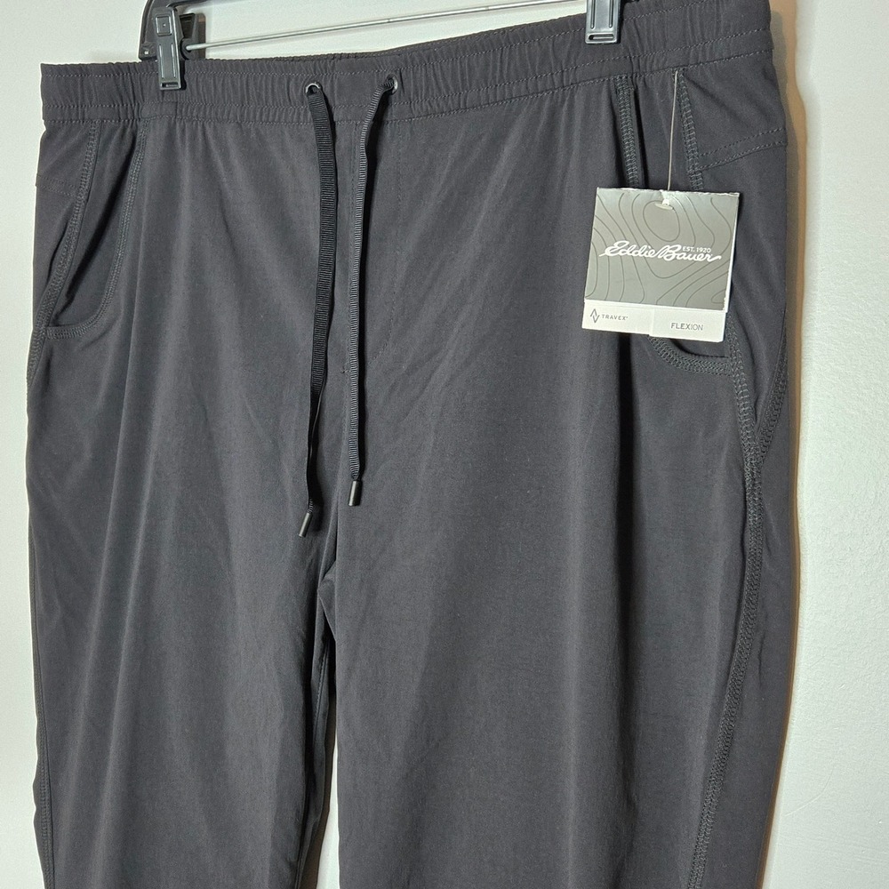 NWT Eddie Bauer Travex flexion Horizon Pull On Pants Black womens 14 Tall Travel